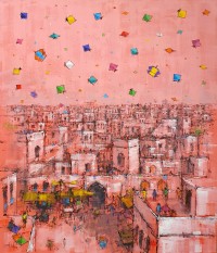 Zahid Saleem, 30 x 36 Inch, Acrylic on Canvas, Cityscape Painting, AC-ZS-136